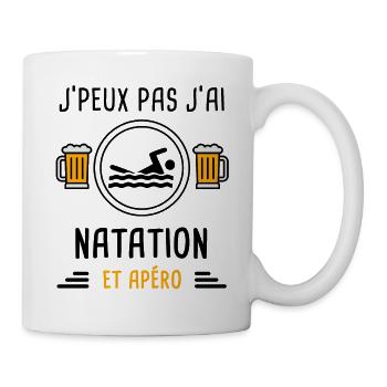 j'peux pas j'ai natation apéro cadeau - Mug blanc - blanc - Droite
