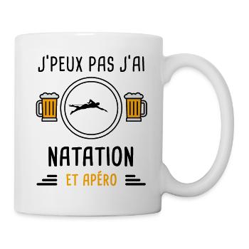 j'peux pas j'ai natation nageur apéro cadeau - Mug blanc - blanc - Droite