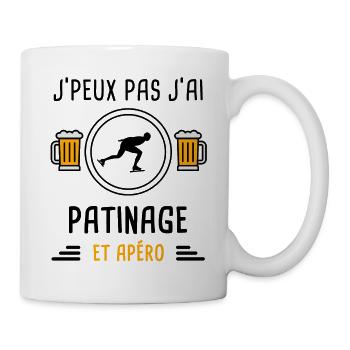 j'peux pas j'ai patinage apéro cadeau - Mug blanc - blanc - Droite