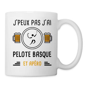 j'peux pas j'ai pelote basque apéro cadeau - Mug blanc - blanc - Droite