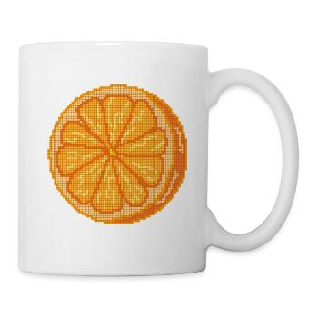 Orange fruit pixelated - Mug - white - Right