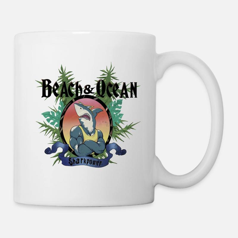 Hai mit Muskeln - Tasse - Weiß