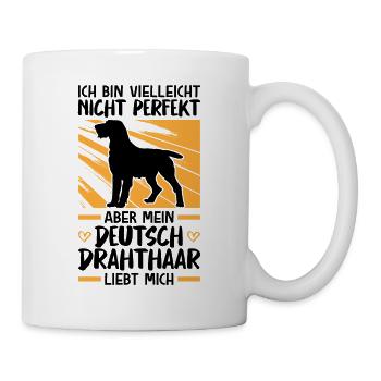 Mein Deutsch Drahthaar liebt mich Jagdhund - Tasse - Weiß - Rechts