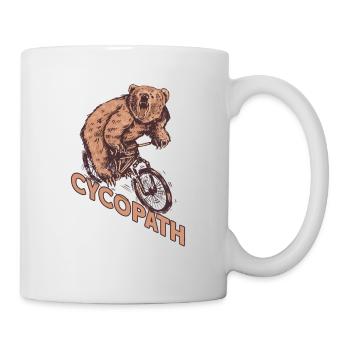 Bear biker cyclist Cycopath - Mug - white - Right