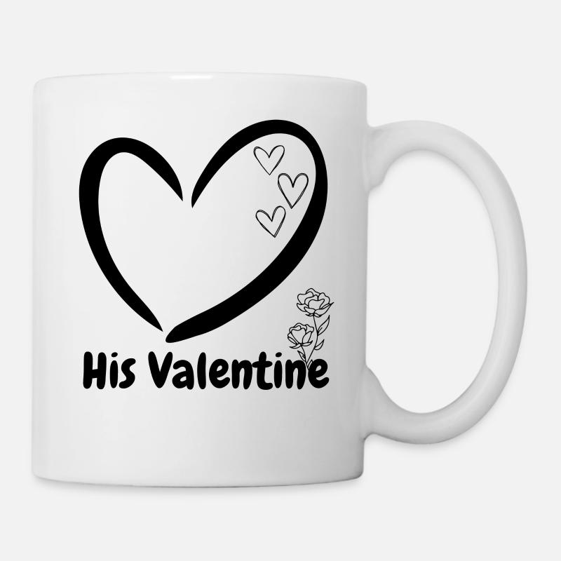 Sa Saint-Valentin avec un cœur pour la Saint-Valentin - Mug blanc - blanc