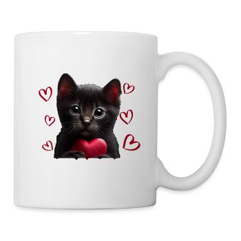 Je vole des cœurs chat - Mug blanc - blanc - Droite