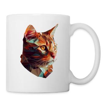 Katze Katzen Kätzchen Polygon Katze - Tasse - Weiß - Rechts