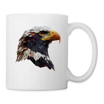 Cooles Polygon Design Mit Einem Weißkopfseeadler - Tasse - Weiß - Rechts