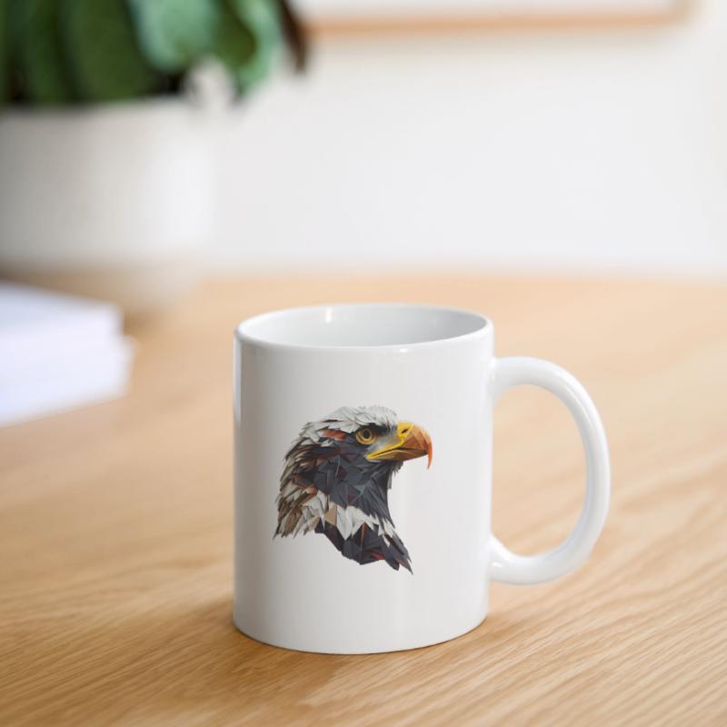 Conception polygonale cool avec un pygargue à tête blanche Mug blanc