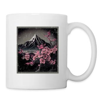 Vintage Japanese Sakura Cherry Blossom Temple - Mug - white - Right