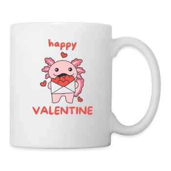 Axolotl zum Valentinstag süße Tiere mit Herzen - Tasse - Weiß - Rechts