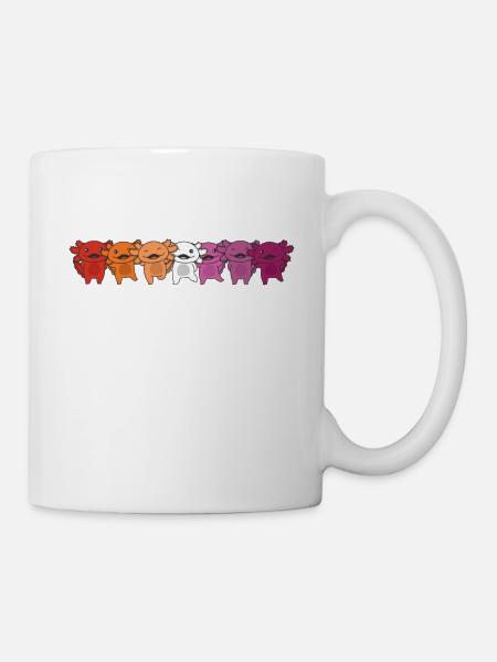 Lesbian Flag Gay Pride LGBTQ Axolotl - Tasse - Weiß
