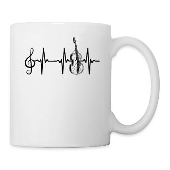 Clef Heartbeat Double Bass Heartbeat Contrabass Mu - Tasse - Weiß - Rechts
