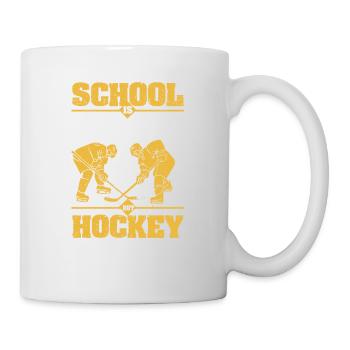 School is important, but hockey is more important - Mug - white - Right