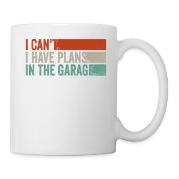 Je ne peux pas, j’ai des plans dans le garage. Mécanicien Voiture - Mug blanc - blanc - Droite