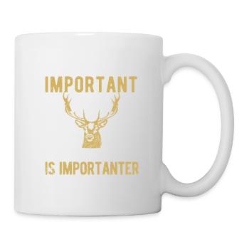 School is important, but hunting is important - Mug - white - Right