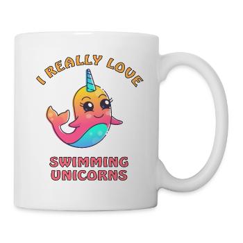 ich liebe schwimmende Einhörner - Tasse - Weiß - Rechts