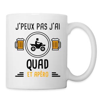 j'peux pas j'ai quad apéro cadeau - Mug blanc - blanc - Droite