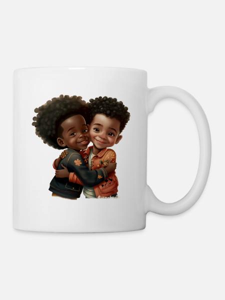 Jungsfreundschaft Kids of colour Freunde - Tasse - Weiß