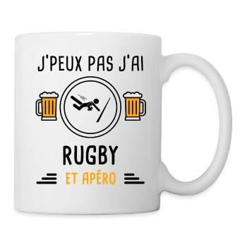 j'peux pas j'ai rugby apéro cadeau - Mug blanc - blanc - Droite