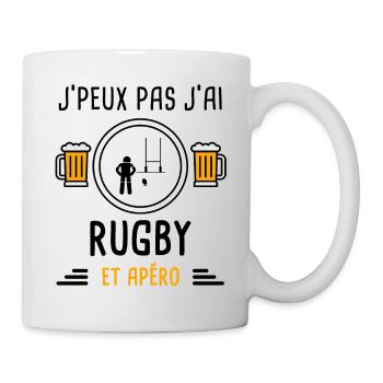 j'peux pas j'ai rugby sport apéro cadeau - Mug blanc - blanc - Droite