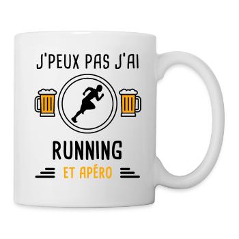 j'peux pas j'ai running apéro cadeau - Mug blanc - blanc - Droite