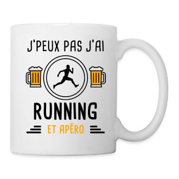 j'peux pas j'ai running courir apéro cadeau - Mug blanc - blanc - Droite