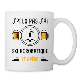 j'peux pas j'ai ski acrobatique apéro cadeau - Mug blanc - blanc - Droite