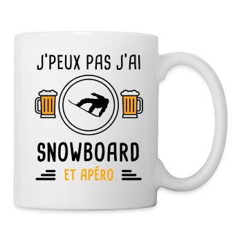 j'peux pas j'ai snowboard apéro cadeau - Mug blanc - blanc - Droite
