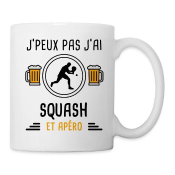 j'peux pas j'ai squash apéro cadeau - Mug blanc - blanc - Droite