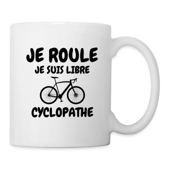 Je roule je suis libre-vélo-cyclisme - Mug blanc - blanc - Droite