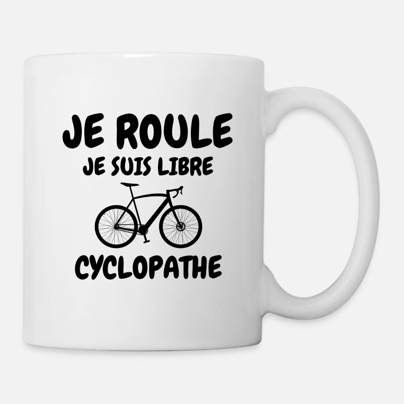 Je roule je suis libre-vélo-cyclisme - Mug blanc - blanc