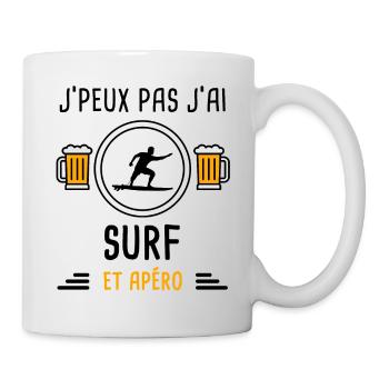 j'peux pas j'ai surf board apéro cadeau - Mug blanc - blanc - Droite