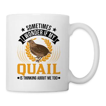 Warning quail quail breeding quail breeder - Mug - white - Right
