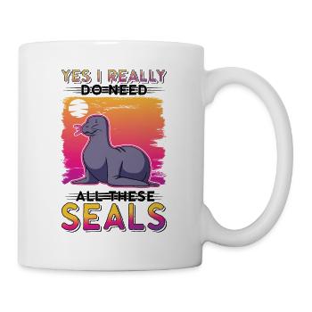 Cadeau de phoque Phoque Lion de mer - Mug blanc - blanc - Droite