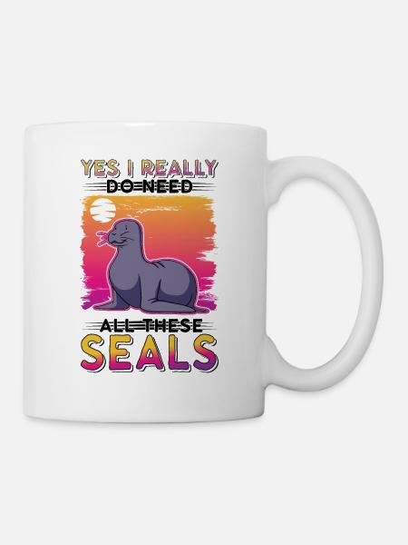 Robbe Geschenk Seehund Seelöwe - Tasse - Weiß