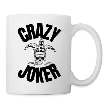Crasy Joker, Crazy, Geschenk Mann, Frau, Humor - Tasse - Weiß - Rechts