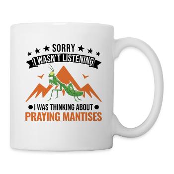 Gottesanbeterin Geschenk Mantis Fangschrecke - Tasse - Weiß - Rechts