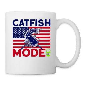 Mode poisson-chat sur cadeau de pêche au poisson-chat - Mug blanc - blanc - Droite