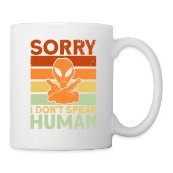 Désolé je ne parle pas humain extraterrestre Gesche - Mug blanc - blanc - Droite