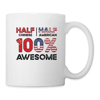 La moitié des Américains chinois et chinois - Mug blanc - blanc - Droite
