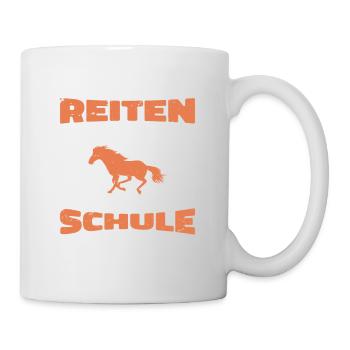 Zum Reiter geboren zur Schule gezwungen - Tasse - Weiß - Rechts