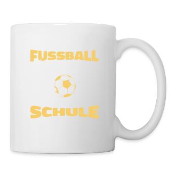 zum Fussball geboren zur Schule gezwungen - Tasse - Weiß - Rechts