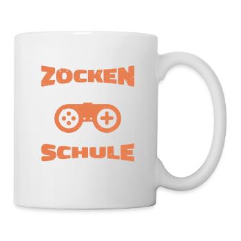 Zum Zocken Geboren Zur Schule Gezwungen - Tasse - Weiß - Rechts