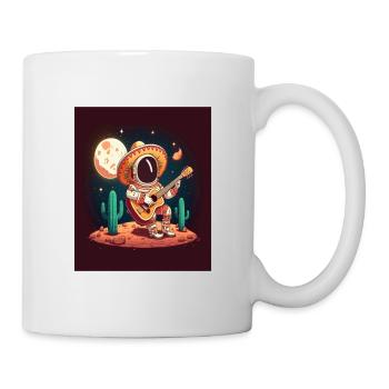 Astronaut Musician Astronaut Playing Guitar On - Mug - white - Right