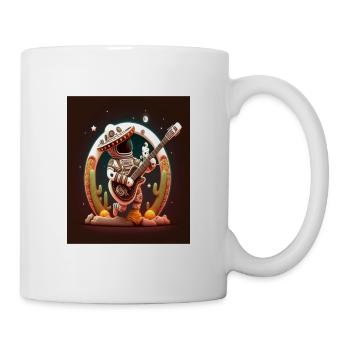 Astronaut Musician Astronaut Playing Guitar On - Mug - white - Right