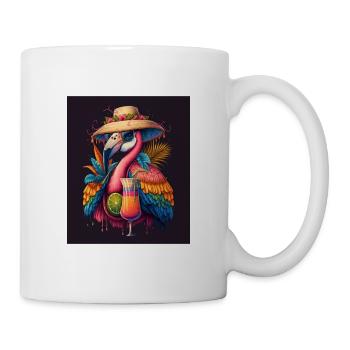 Flamingo Playing Musical Instruments Mexican - Mug - white - Right
