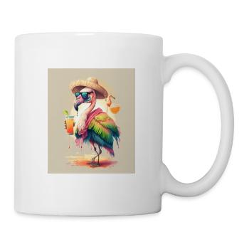 Flamingo Playing Musical Instruments Mexican - Mug - white - Right