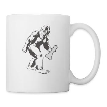 Bigfoot Chess Shirt, Funny Bigfoot Playing Chess T - Mug - white - Right