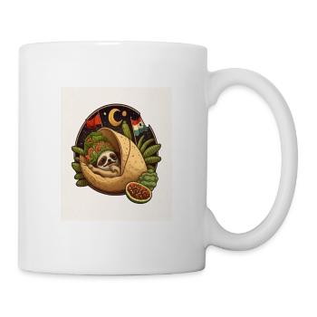 Sloth Sleeping In Taco Funny Sloth Taco Lover - Tasse - Weiß - Rechts